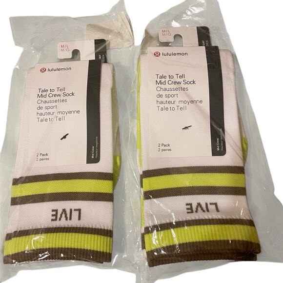 Lululemon Tale to Tell Mud‎ Crew Socks NWT 7.5-10 - Picture 1 of 6